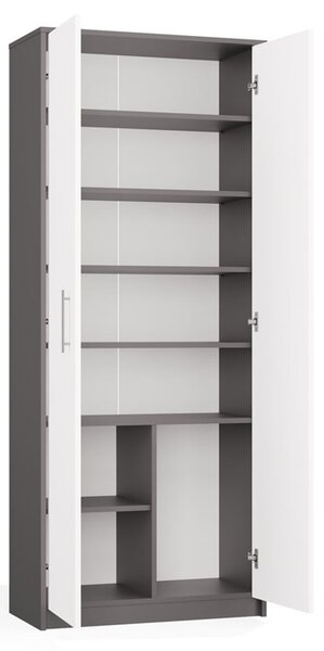 TP Living Kancelářská knihovna OLIV 2D antracit/bílá