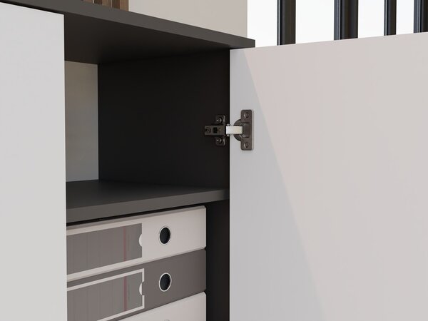 TP Living Kancelářská knihovna OLIV 2D antracit/bílá