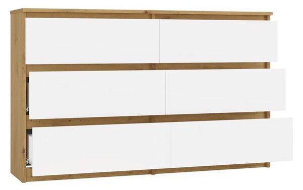 TP Living Komoda MALWA M6 120 cm dub artisan/bílá