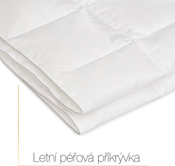 Péřová přikrývka 4 roční období - 3 v 1: Bílá 140x200cm