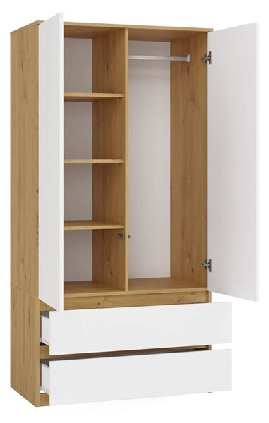 TP Living Šatní skříň MALWA I 90 cm dub artisan/bílá