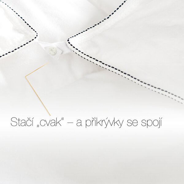 Péřová přikrývka 4 roční období - 3 v 1: Bílá 140x200cm