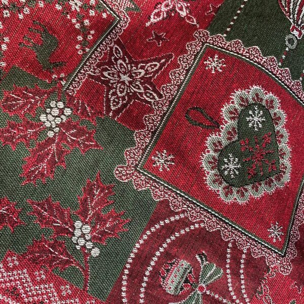 Ubrus MOTIV LUREX vánoční patch červenozelená 120 x 150 cm
