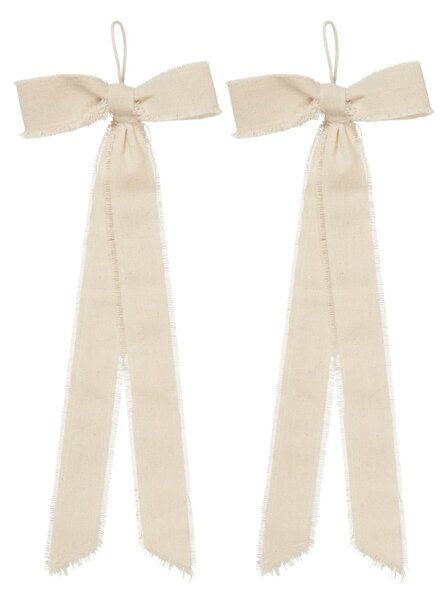 Vánoční ozdoba Bow Small Natural – set 2 ks