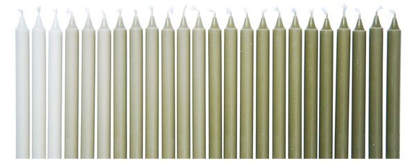 Svíčky Ombre Khaki – set 24 ks