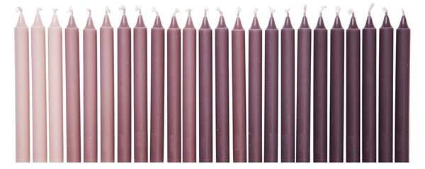 Svíčky Ombre Dark Grape – set 24 ks