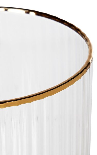 GOLDEN TWENTIES Sklenice na long drink se zlatým okrajem 500 ml