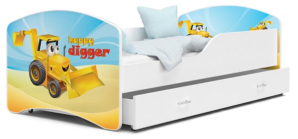 Dětská postel IGOR 80x160 cm v bílé barvě se šuplíkem BAGR