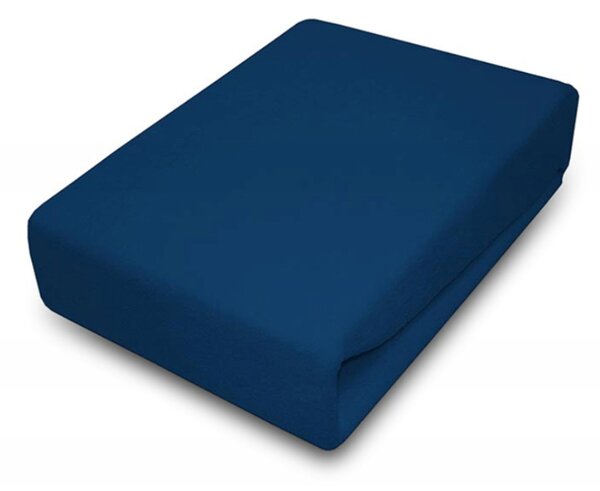 Prostěradlo JERSEY 160x200 cm Tmavě modrá 100% bavlna