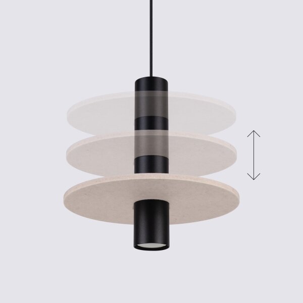 Sollux SL.1882 - Lustr na lanku PELTA 1xGU10/10W/230V černá/krémová