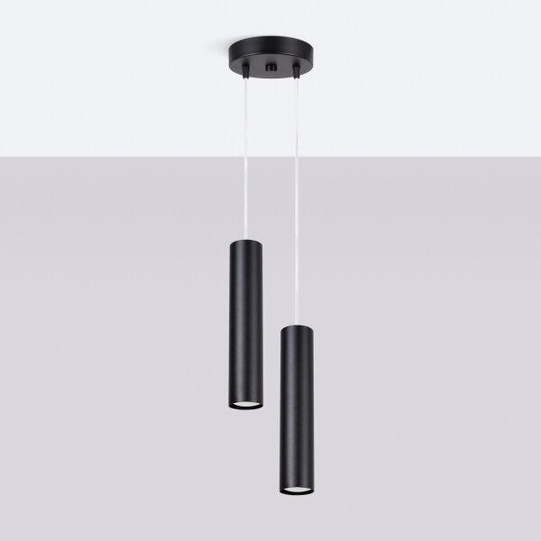 Sollux SL.1869 - Lustr na lanku LAGOS 2xGU10/10W/230V černá