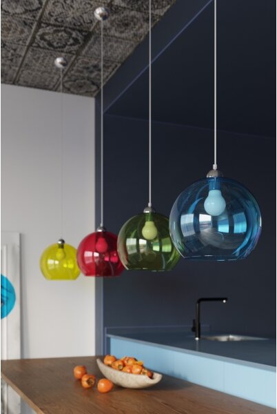 Sollux SL.0256 - Lustr na lanku BALL 1xE27/15W/230V pr. 30 cm bílá/lesklý chrom