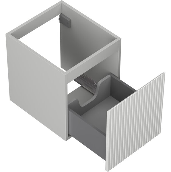 Mexen Rivel, koupelnová skříňka 40 cm, 1 zásuvka, drážkovaná, šedá matná, 91A20-04047-1-BF62