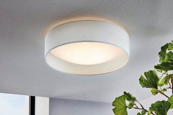 Eglo 31588 PASTERI white - Stropní LED svítidlo s textilním stínidlem, LED 11W, Ø 32cm (Stropní textilní LED lustr bílý)