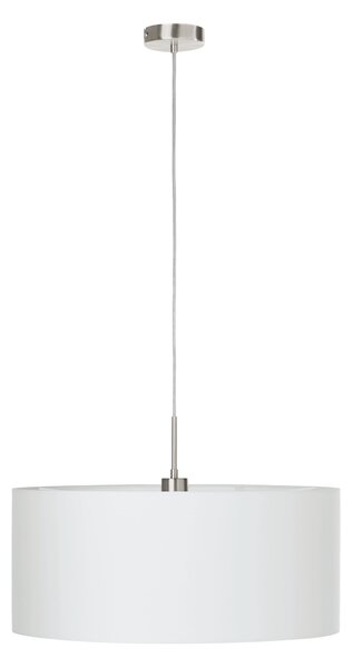 Eglo 31575 Pasteri white - Závěsné bílé textilní svítidlo, 1 x E27, Ø 53cm + Dárek LED žárovka (Textilní lustr v barvě bílé)