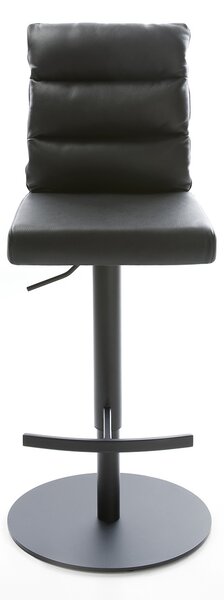 DELIFE Barová židle Pela-Flex pravá kůže černá otočná podnož výškově nastavitelná kov