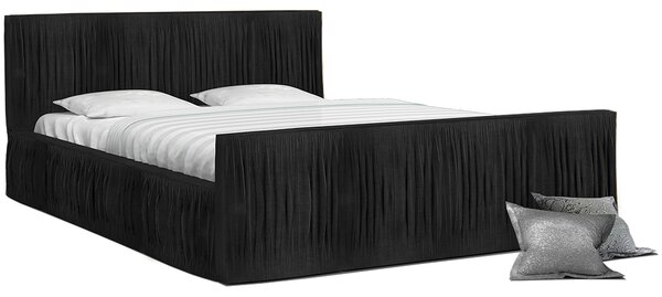 Luxusní postel VISCONSIN 140x200 s kovovým zdvižným roštem ČERNÁ