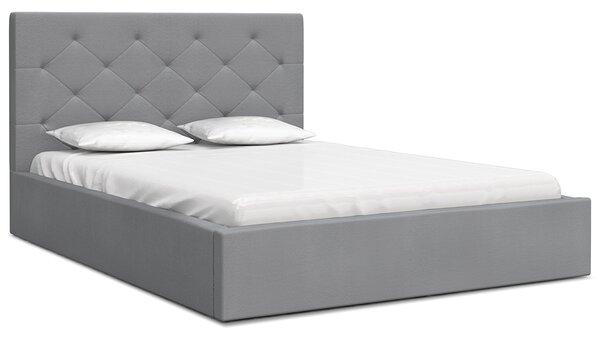Luxusní postel MAOMA 160x200 s kovovým zdvižným roštem ŠEDÁ