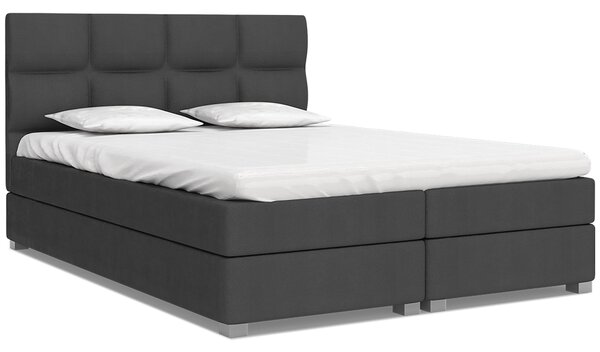 Luxusní postel SPRING BOX 160x200 s dřevěným zdvižným roštem GRAFIT