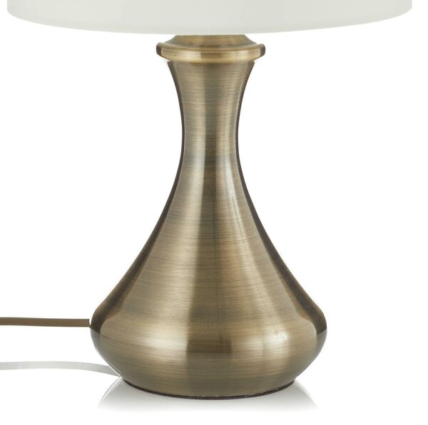 Searchlight Stolní lampa Touch 2750, mosaz, stmívatelný, Bronz / starožitná mosaz, Obývací pokoj / jídelna, Textil / tkanina / hedvábí