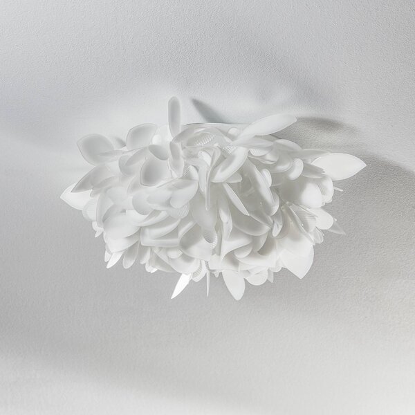 Slamp Veli Foliage Mini nástěnné světlo, Ø 36 cm, stmívatelný, Bílá / opál, Obývací pokoj / jídelna, Plast, Design