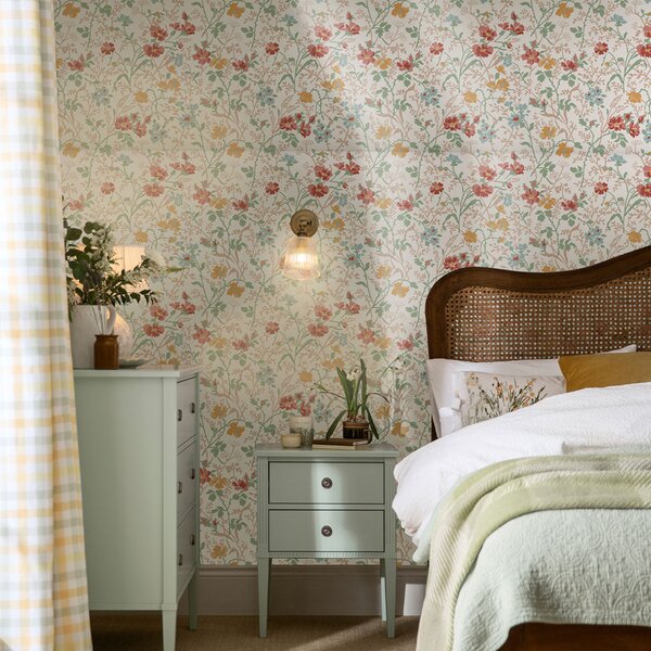 Bílá vliesová tapeta s květinovým vzorem, 121082, Laura Ashley 3