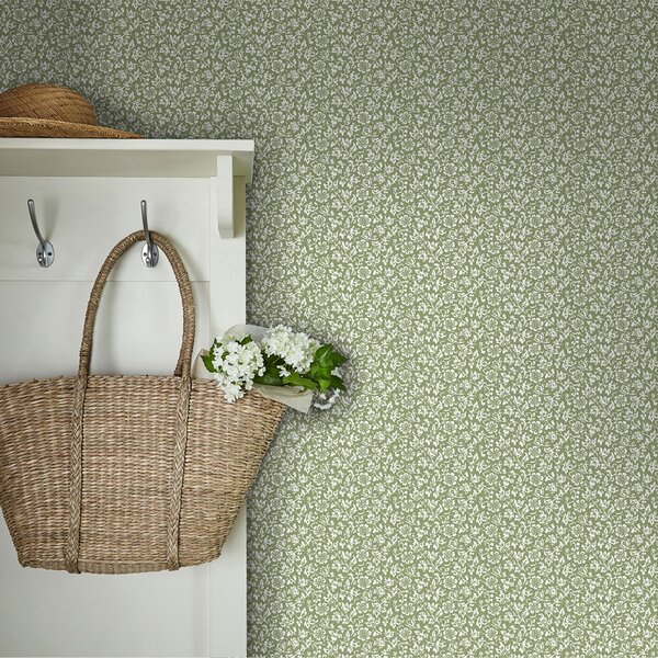 Vliesová květinová tapeta na zeď, zeleno-bílá, 121077, Laura Ashley 3, Laura Ashley Signature, Laure Ashley 4