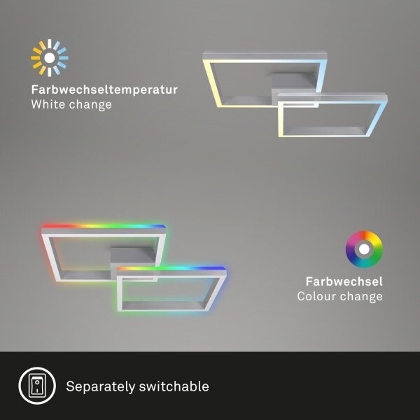 Brilo - LED RGBW Stmívatelný přisazený lustr FRAME 2xLED/17W/230V 2700-6500K+ DO