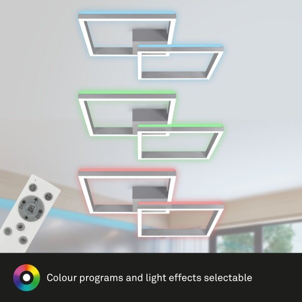 Brilo - LED RGBW Stmívatelný přisazený lustr FRAME 2xLED/17W/230V 2700-6500K+ DO