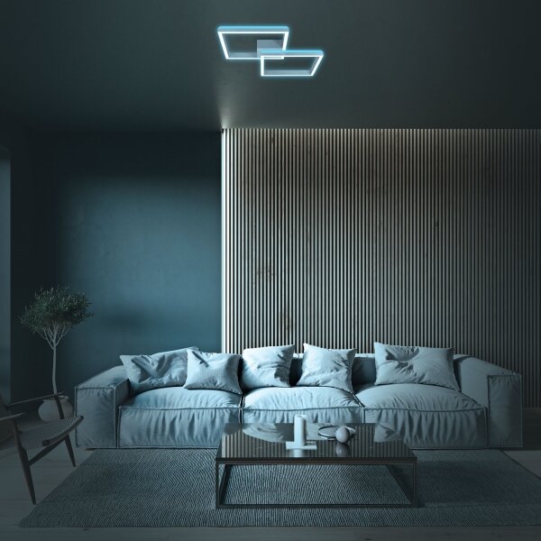 Brilo - LED RGBW Stmívatelný přisazený lustr FRAME 2xLED/17W/230V 2700-6500K+ DO