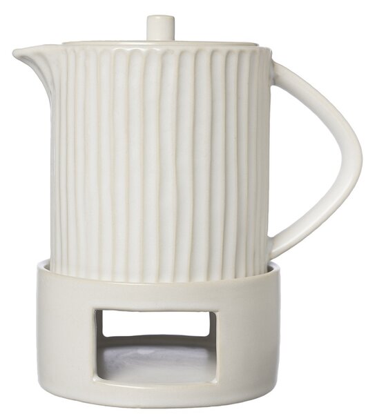 ERNST Keramická konvice s ohřívačem Glogg - Natural White EF468