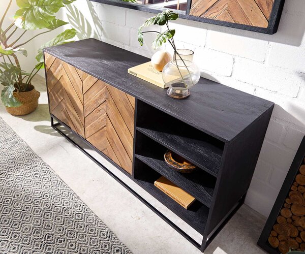 DELIFE Komoda Famke 145 cm mango teak 2 dvířka 3 přihrádky