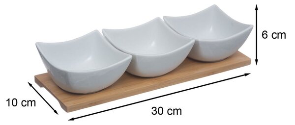 Porcelánová servírovací miska Trio 30x10x6 cm sada 3ks