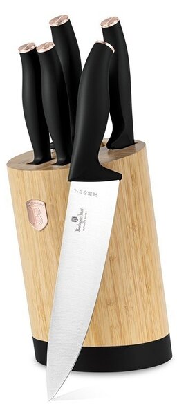 Sada nožů se stojanem BAMBOO 6 ks nerez Black Rose Collection