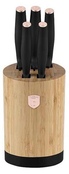 Sada nožů se stojanem BAMBOO 6 ks nerez Black Rose Collection