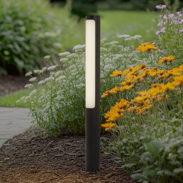 Lucande LED světlo na cestu Tuberia, antracit, kov, 80 cm, Černá, Hliník, Moderní
