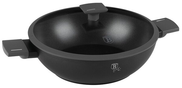 Pánev WOK s titanovým povrchem a poklicí 30 cm Antracit Collection