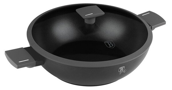Pánev WOK s titanovým povrchem a poklicí 30 cm Antracit Collection
