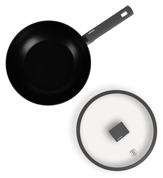 Pánev WOK s titanovým povrchem a poklicí 28 cm Antracit Collection