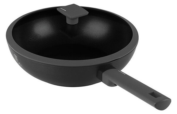Pánev WOK s titanovým povrchem a poklicí 28 cm Antracit Collection