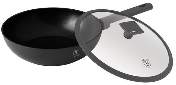 Pánev WOK s titanovým povrchem a poklicí 28 cm Antracit Collection