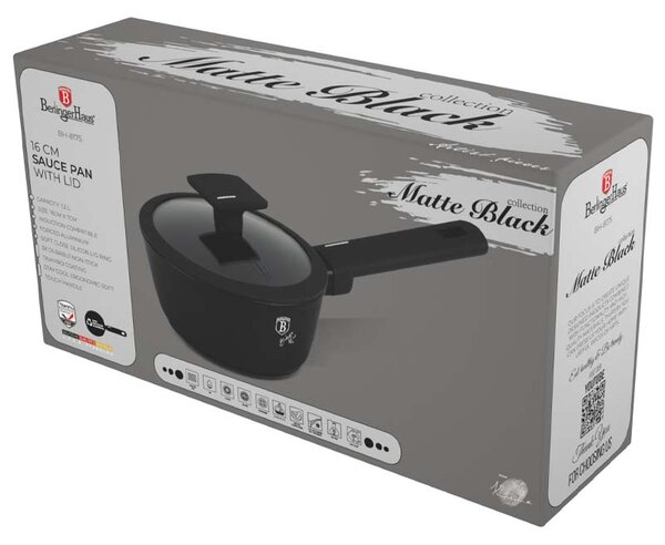Rendlík s poklicí s titanovým povrchem 16 cm Matte Black Collection