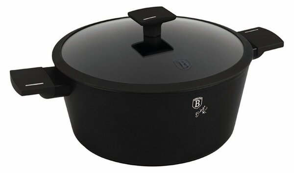 Kastrol s titanovým povrchem a poklicí 28 cm Matte Black Collection