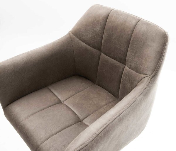 DELIFE Barová židle Yulo-Flex vintage taupe jídelní židle plochý kov