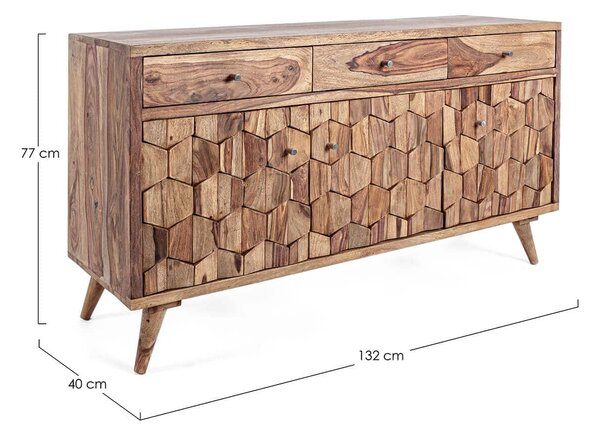 Příborník kant 3 dveře - 3 zásuvky 132 x 77 cm