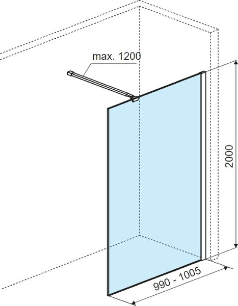 Excellent Vidoq sprchová zástěna walk-in 100 cm měděná kartáčovaný/průhledné sklo KAEX.1506.1000.LP.CB