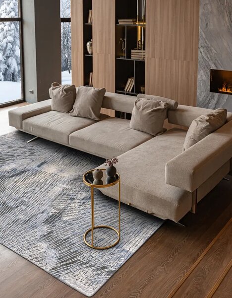 Kusový koberec vlněný Agnella Calisia Coral Abstraktní modrý Rozměr: 160x240 cm