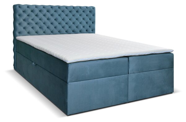 Manželská postel Boxspring 160 cm Orimis (modrá). 1033240