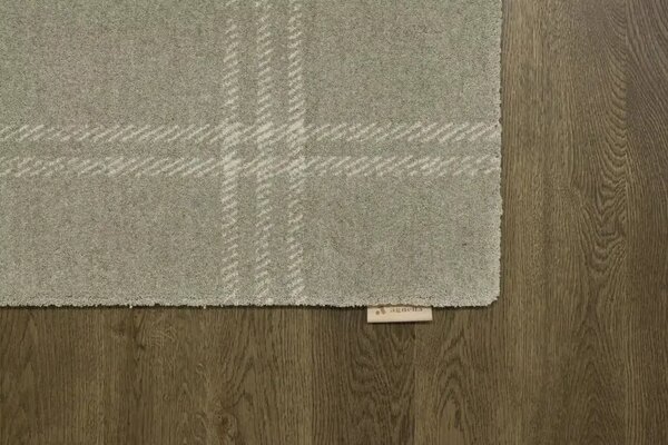 Kusový koberec vlněný Agnella Calisia M Grid Prime Taupe Geometrický béžový Rozměr: 120x180 cm