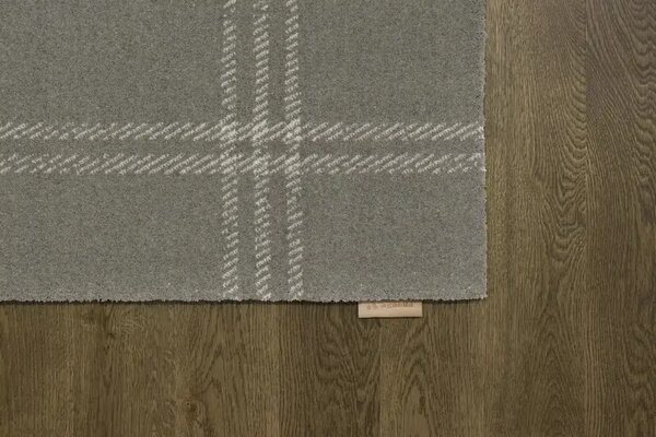 Kusový koberec vlněný Agnella Calisia M Grid Prime Antracyt Geometrický šedý Rozměr: 160x240 cm